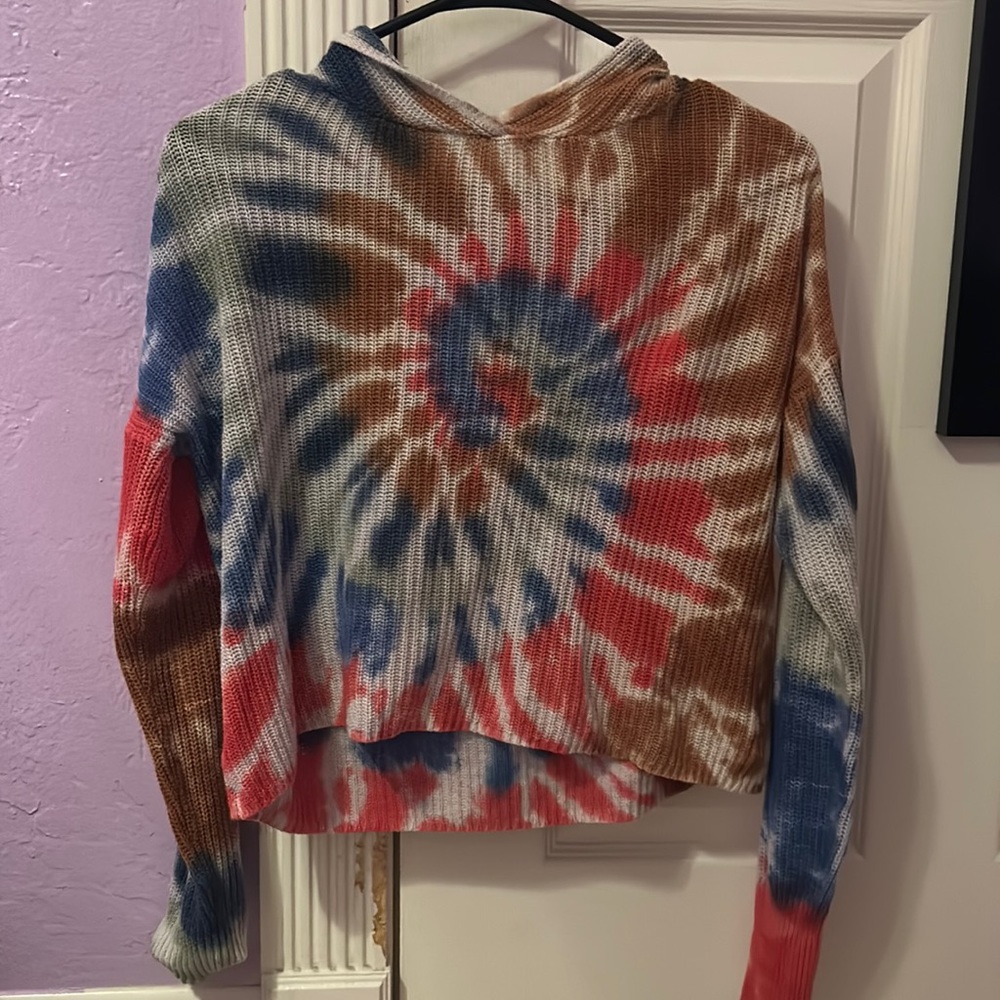 Tie-dye, crop top jacket extra small